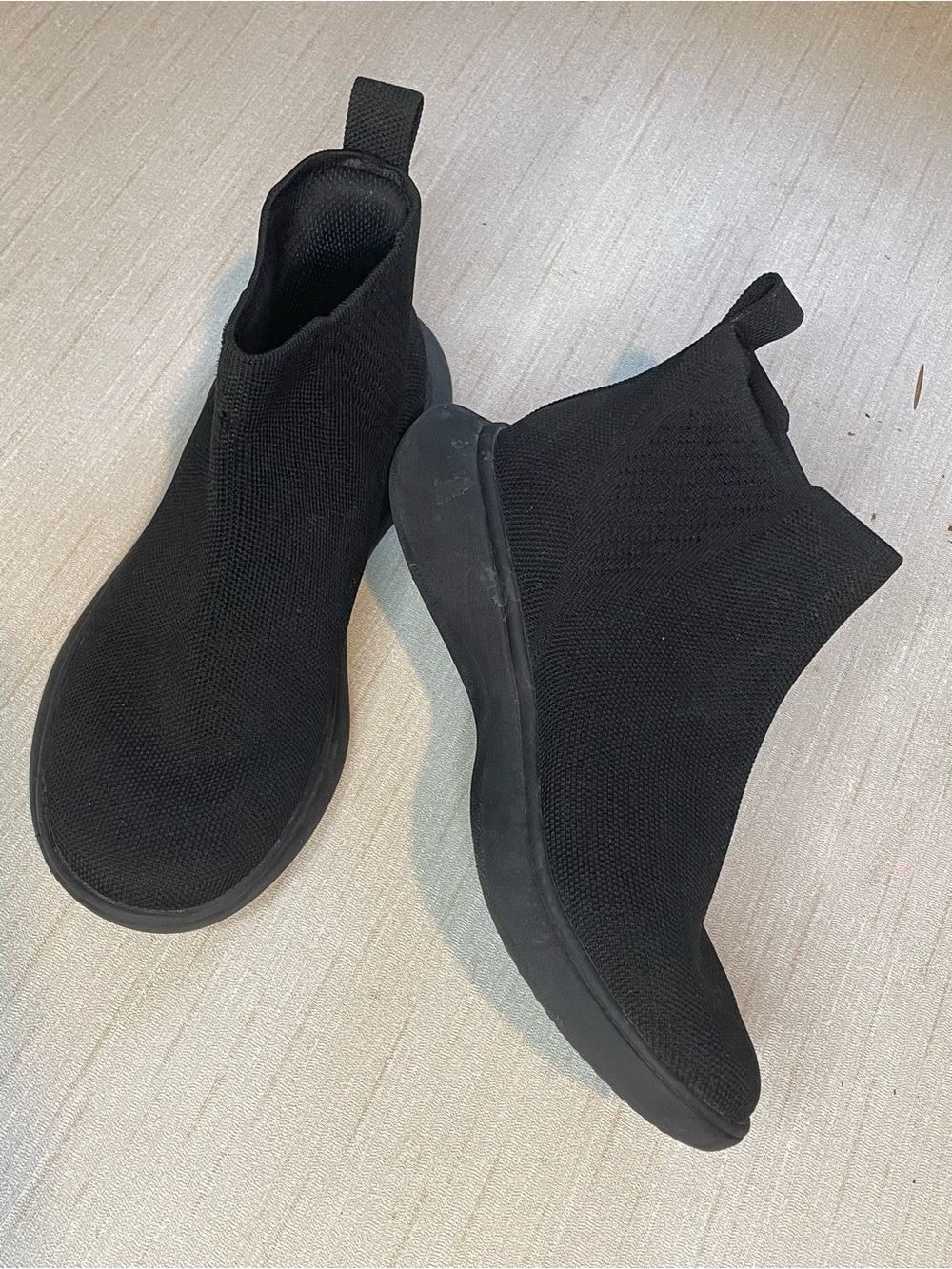 VIVAIA Urban Boots Black Knit Slip-On Sneaker Ankle Boots round toe EU 36